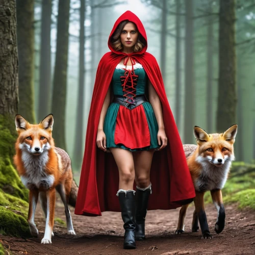 red riding hood,little red riding hood,scarlet witch,red coat,redfox,fox hunting,red cape,huntress,red fox,fox,photoshop manipulation,red wolf,foxes,fantasy picture,fantasy woman,social,vulpes vulpes,the fur red,red super hero,red tunic,Photography,General,Realistic