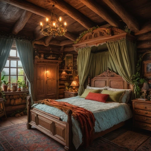 four poster,the little girl's room,ornate room,four-poster,children's bedroom,sleeping room,hobbiton,fairy tale castle sigmaringen,great room,danish room,wooden beams,bedding,bedroom,canopy bed,fairy tale,attic,guest room,guestroom,a fairy tale,fairytale,Photography,General,Fantasy
