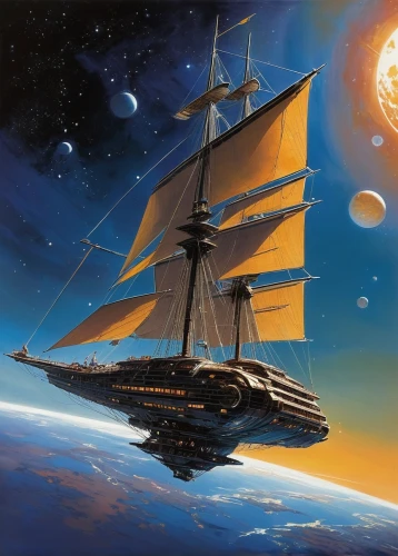 sailing ship,galleon ship,sail ship,sea sailing ship,sailing ships,star ship,sea fantasy,caravel,tallship,three masted sailing ship,galleon,sailing vessel,windjammer,tall ship,barquentine,full-rigged ship,black pearl,pioneer 10,victory ship,pirate ship,Illustration,Realistic Fantasy,Realistic Fantasy 06