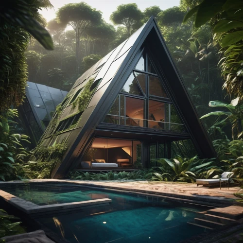 tropical house,house in the forest,cubic house,tree house hotel,cube house,eco hotel,beautiful home,luxury property,dunes house,florida home,tree house,inverted cottage,futuristic architecture,timber house,tropical jungle,pool house,modern architecture,eco-construction,tropical greens,cube stilt houses,Photography,General,Sci-Fi