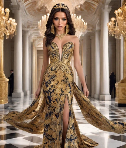 versace,miss circassian,evening dress,deepika padukone,gold filigree,golden weddings,gown,dress form,brazilian monarchy,queen bee,ball gown,queen of the night,aphrodite,party dress,cocktail dress,hallia venezia,cleopatra,royalty,elegance,persian,Photography,Natural