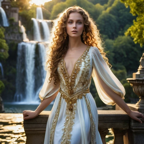 celtic woman,celtic queen,bridal clothing,bridal veil,priestess,bridal dress,the enchantress,fairy queen,evening dress,aphrodite,gold filigree,golden crown,girl in a long dress,sorceress,accolade,wedding gown,enchanting,cleopatra,the night of kupala,wedding dresses,Photography,General,Realistic