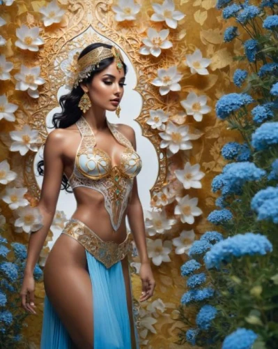 west indian jasmine,brazil carnival,jasmine bush,jasmine,fantasy woman,jasmine blue,aphrodite,indian jasmine,goddess,tiana,cleopatra,jasmine blossom,brazilianwoman,indian bride,secret garden of venus,moana,fairy queen,queen,excellence,garden of eden