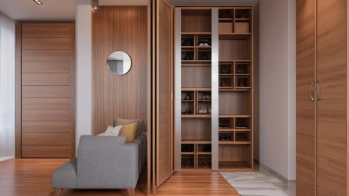 walk-in closet,room divider,storage cabinet,hallway space,modern room,hinged doors,cabinetry,sliding door,capsule hotel,armoire,cupboard,contemporary decor,luggage compartments,shared apartment,sleeping room,aircraft cabin,cabin,interior modern design,3d rendering,one-room,Photography,General,Realistic