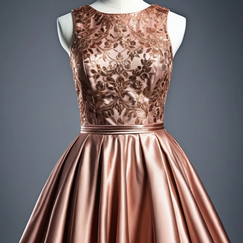 evening dress,quinceanera dresses,vintage dress,gold-pink earthy colors,bridal party dress,rose gold,strapless dress,ball gown,doll dress,clove pink,party dress,sheath dress,overskirt,brown fabric,dress,cocktail dress,dress form,blossom gold foil,hoopskirt,pink and brown,Photography,General,Realistic