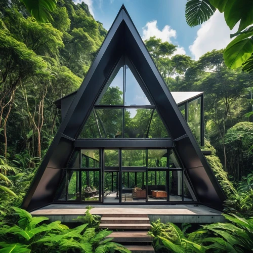 mirror house,cubic house,frame house,cube house,tropical house,landscape designers sydney,house in the forest,glass pyramid,landscape design sydney,forest chapel,outdoor structure,garden design sydney,futuristic architecture,modern architecture,inverted cottage,tree house hotel,conservatory,eco hotel,cube stilt houses,geometric style,Photography,General,Realistic