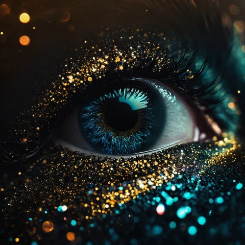 cosmic eye,peacock eye,glitter eyes,golden eyes,women's eyes,gold eyes,abstract eye,eyes makeup,eye,masquerade,gold glitter,glittering,golden mask,pupil,glitter,eye shadow,glitters,the blue eye,sparkle,lenses,Conceptual Art,Fantasy,Fantasy 14