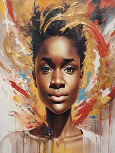 oil painting on canvas,oil on canvas,portrait of a girl,girl portrait,mystical portrait of a girl,painting technique,art painting,african woman,oil painting,african art,young woman,artist portrait,artist,painting,meticulous painting,face portrait,afro-american,afro american girls,art,mary-gold