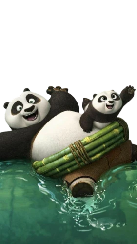pandas,panda,chinese panda,raft,panda bear,po,giant panda,bamboo,animal film,swimmers,anthropomorphized animals,hanging panda,hoisin sauce,lilo,paddling,young swimmers,kung,rou jia mo,rescuers,shanghai disney