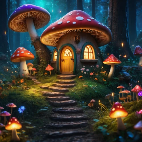 mushroom landscape,fairy village,fairy forest,fairy house,fairytale forest,mushroom island,fairy world,toadstools,fairy door,forest mushroom,enchanted forest,forest mushrooms,alice in wonderland,fantasy picture,wonderland,club mushroom,children's fairy tale,fairytale,mushrooms,fairy tale,Photography,General,Fantasy