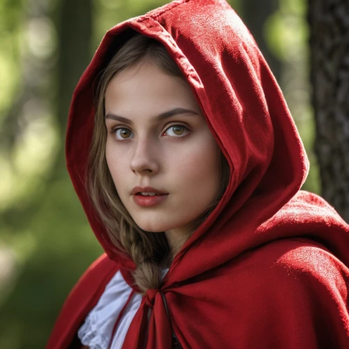 little red riding hood,red riding hood,red coat,red cape,scarlet witch,mystical portrait of a girl,red tunic,fairy tale character,cloak,jessamine,snow white,girl in cloth,portrait of a girl,red,queen of hearts,the night of kupala,the little girl,red russian,young woman,cinnamon girl,Photography,General,Realistic