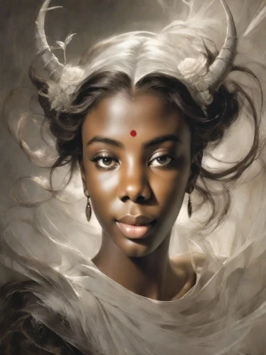 mystical portrait of a girl,african woman,fantasy portrait,african american woman,african art,indian woman,beautiful african american women,nigeria woman,oil painting on canvas,black woman,indian art,world digital painting,indian girl boy,fantasy art,african culture,white lady,jaya,portrait of a girl,indian girl,digital painting