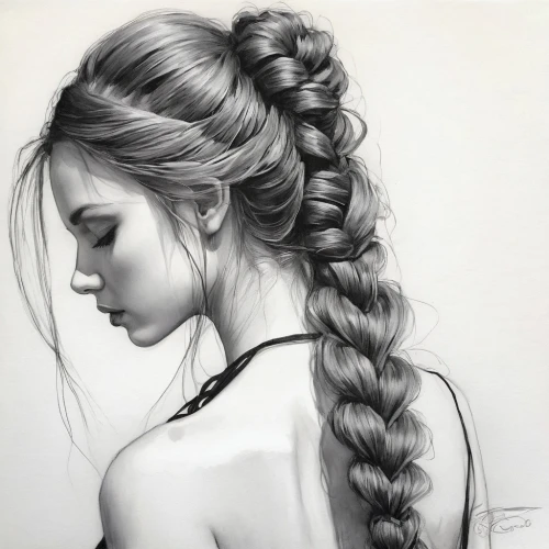 braid,charcoal drawing,charcoal pencil,girl drawing,french braid,braids,pencil drawings,braiding,updo,girl portrait,charcoal,pencil drawing,braided,graphite,pencil art,chignon,portrait of a girl,boho art,girl in a long,mystical portrait of a girl,Illustration,Realistic Fantasy,Realistic Fantasy 30