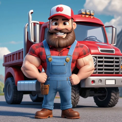 plumber,mario,super mario,truck driver,trucker,super mario brothers,fire fighter,mario bros,nikola,overalls,luigi,tank pumper,tractor,log truck,fireman,lumberjack,builder,big rig,overall,tradesman,Unique,3D,3D Character