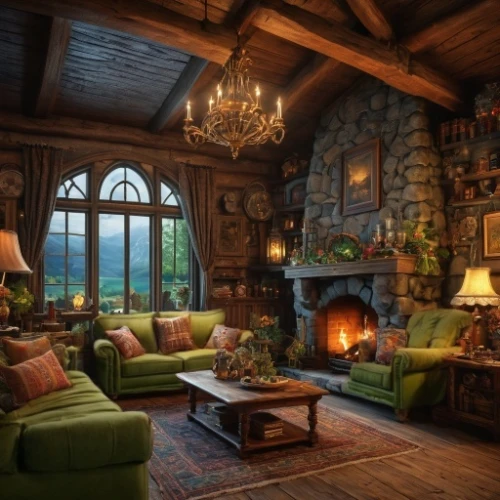 the cabin in the mountains,fireplace,fireplaces,fire place,log home,great room,house in the mountains,warm and cozy,sitting room,ornate room,log cabin,beautiful home,living room,hobbiton,livingroom,chalet,family room,alpine style,house in mountains,cabin