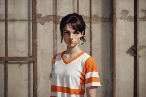 prisoner,clementine,girl in t-shirt,girl in a long,isolated t-shirt,lori,photoshop manipulation,croft,the girl in nightie,prison,photo manipulation,portrait background,detention,digital compositing,main character,the girl's face,polo shirt,character animation,worried girl,the girl,Photography,Natural