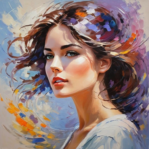 girl portrait,romantic portrait,young woman,woman portrait,mystical portrait of a girl,boho art,oil painting on canvas,oil painting,art painting,painting technique,portrait of a girl,face portrait,fantasy portrait,italian painter,world digital painting,woman face,artist portrait,digital painting,girl in a wreath,artistic portrait,Conceptual Art,Oil color,Oil Color 10