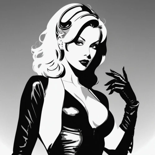 femme fatale,harley,vampira,black widow,retro pin up girl,catwoman,film noir,pin up girl,retro woman,pin-up girl,pin up,pin ups,birds of prey-night,bad girl,cigarette girl,retro women,valentine pin up,pinup girl,comic style,smoking girl,Illustration,Black and White,Black and White 33