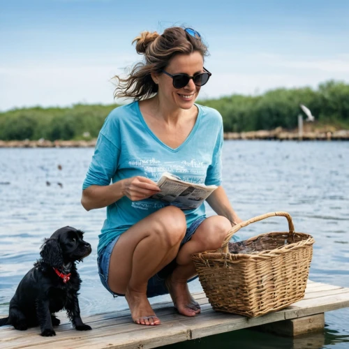 portuguese water dog,flat-coated retriever,american water spaniel,spanish water dog,pont-audemer spaniel,girl on the boat,pet vitamins & supplements,boats and boating--equipment and supplies,short haired german shorthaired pointer,girl with dog,german wirehaired pointer,boykin spaniel,kerry blue terrier,german shorthaired pointer,chesapeake bay retriever,girl on the river,sealyham terrier,blue picardy spaniel,murray river curly coated retriever,dog in the water,Photography,General,Natural