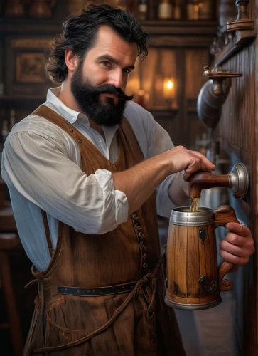 coffee grinder,tinsmith,winemaker,bartender,barman,candlemaker,hot buttered rum,apothecary,distilled beverage,blended malt whisky,apfelwein,beer dispenser,dwarf cookin,medieval hourglass,barista,flagon,beer stein,grain whisky,beer pitcher,the production of the beer,Photography,General,Fantasy