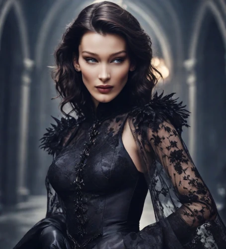 gothic fashion,gothic portrait,dark angel,gothic woman,femme fatale,the enchantress,gothic style,black swan,gothic dress,raven,sorceress,queen of the night,queen anne,celtic queen,evil woman,mourning swan,vampire woman,elegant,katniss,black and lace,Photography,Natural