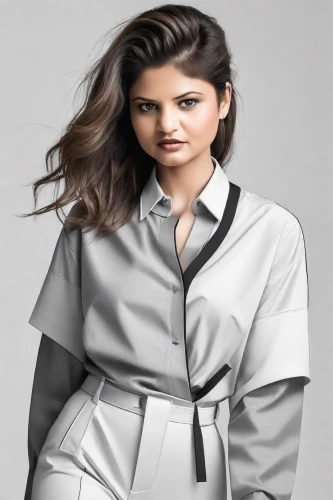 fashion vector,menswear for women,women clothes,women's clothing,jumpsuit,social,portrait background,pantsuit,woman in menswear,grey background,fashion illustration,white coat,women fashion,image manipulation,dress shirt,nurse uniform,bolero jacket,polo shirt,silver,plus-size model,Digital Art,Line Art