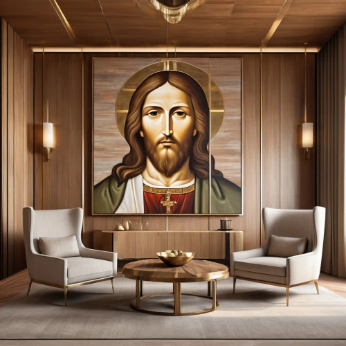 church painting,christ feast,jesus cross,jesus christ and the cross,contemporary decor,modern decor,interior decor,contemporary witnesses,danish room,jesus figure,interior decoration,wall decor,interior design,gold stucco frame,holy supper,christ star,jesus,dining room table,christian,great room,Photography,General,Realistic