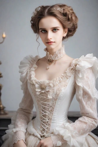 victorian lady,victorian style,bridal clothing,victorian fashion,the victorian era,bridal dress,ball gown,wedding dresses,white rose snow queen,white lady,jane austen,victorian,bridal jewelry,debutante,bridal,bridal accessory,female doll,wedding gown,rococo,wedding dress,Photography,Realistic