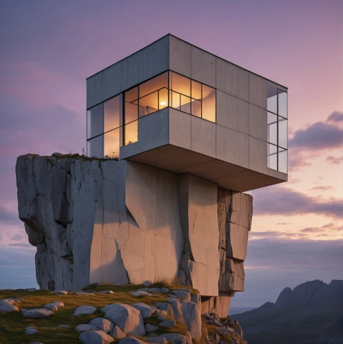 cubic house,dunes house,cube house,south stack,cube stilt houses,modern architecture,observation tower,stone house,the observation deck,lookout tower,stone tower,observation deck,blockhouse,lifeguard tower,mirror house,frame house,arhitecture,house in mountains,alpine hut,futuristic architecture,Photography,General,Realistic