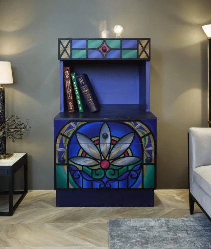 contemporary decor,mosaic glass,mosaic tealight,stained glass pattern,leaded glass window,modern decor,shashed glass,tv cabinet,sideboard,art deco frame,mosaic tea light,end table,glass blocks,armoire,interior decor,geometric style,entertainment center,bookcase,chest of drawers,interior design