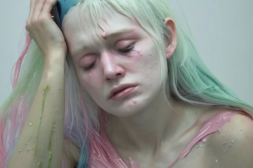soft pastel,green skin,opal,pastels,pastel colors,coloured pencils,color pencil,splattered,pink green,immersed,neon body painting,pastel paper,shampoo,color pencils,colour pencils,dye,colored pencils,neon makeup,watercolor pencils,zombie,Photography,Fashion Photography,Fashion Photography 25