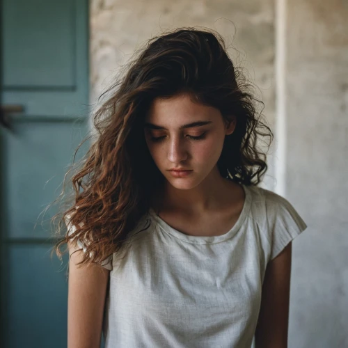 girl in t-shirt,worried girl,girl portrait,portrait of a girl,young woman,relaxed young girl,girl praying,girl sitting,girl in a long,girl in cloth,depressed woman,mystical portrait of a girl,girl with cloth,teen,girl walking away,child girl,portrait photography,beautiful young woman,girl on a white background,girl with speech bubble,Photography,Documentary Photography,Documentary Photography 08