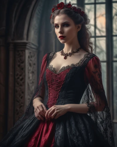 gothic fashion,gothic portrait,gothic dress,victorian lady,gothic woman,queen of hearts,red gown,ball gown,victorian style,gothic style,vampire lady,romantic portrait,vampire woman,red tunic,victorian fashion,lady in red,fairy tale character,cinderella,celtic queen,enchanting,Photography,General,Fantasy