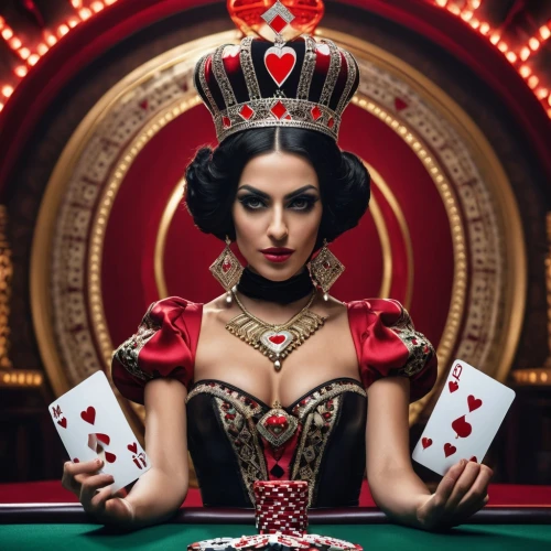 queen of hearts,las vegas entertainer,poker set,poker primrose,royal flush,gambler,ringmaster,roulette,poker,queen crown,the crown,cleopatra,queen s,blackjack,queen,playing card,gamble,play escape game live and win,magician,play cards,Photography,General,Realistic