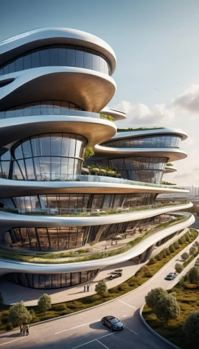 futuristic architecture,futuristic art museum,modern architecture,autostadt wolfsburg,3d rendering,solar cell base,arhitecture,mclaren automotive,largest hotel in dubai,futuristic landscape,arq,kirrarchitecture,archidaily,sky space concept,jewelry（architecture）,eco-construction,eco hotel,glass facade,mixed-use,architecture,Photography,General,Sci-Fi