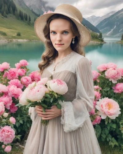 girl in flowers,rose png,flower girl,daisy jazz isobel ridley,eglantine,aubrietien,beautiful girl with flowers,bibernell rose,lily-rose melody depp,enchanting,holding flowers,sound of music,heidi country,vogue,madeleine,wild roses,little girl in pink dress,girl picking flowers,princess sofia,girl in the garden,Photography,Realistic