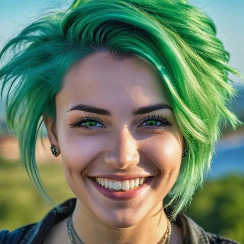 wallis day,green skin,green,a girl's smile,killer smile,heterochromia,marina,green and blue,pixie-bob,green eyes,grin,green aurora,green wallpaper,blue and green,green background,natural cosmetic,emerald,fresh green,silphie,tori,Photography,General,Realistic