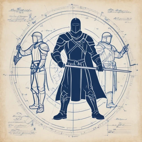 the vitruvian man,quarterstaff,arrow line art,game illustration,vitruvian man,heroic fantasy,blueprint,scales of justice,fairy tale icons,frame illustration,wind rose,planisphere,justice scale,sci fiction illustration,shield,the three magi,the order of the fields,blueprints,massively multiplayer online role-playing game,hand-drawn illustration,Unique,Design,Blueprint