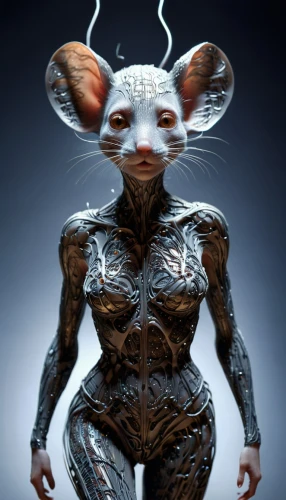 jerboa,dormouse,splinter,mouse,sphynx,rat,mammal,musical rodent,cybernetics,mice,humanoid,sci fiction illustration,fractalius,biomechanical,rodent,rat na,field mouse,bodypainting,color rat,the enchantress,Photography,Artistic Photography,Artistic Photography 11
