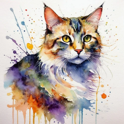 watercolor cat,calico cat,cat portrait,watercolor,watercolor dog,watercolor paint,calico,watercolor painting,cat vector,watercolor background,pet portrait,watercolors,cat,maincoon,drawing cat,watercolor paper,watercolor paint strokes,water colors,feline,animal portrait,Illustration,Paper based,Paper Based 03