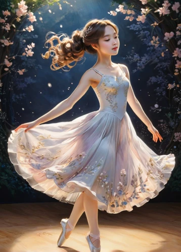 cinderella,ballerina girl,ballerina,ballerina in the woods,rosa 'the fairy,little girl ballet,ballet dancer,ballerinas,girl ballet,rosa ' the fairy,ballet master,ballet tutu,dancer,gracefulness,dance,fairy queen,fantasy picture,figure skater,fairy tale character,a girl in a dress,Illustration,Japanese style,Japanese Style 18