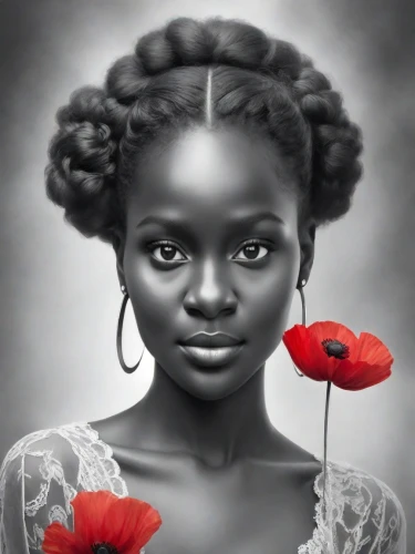 african woman,digital painting,african art,world digital painting,african american woman,nigeria woman,girl portrait,red poppy,romantic portrait,red poppies,beautiful african american women,oil painting on canvas,remembrance day,digital art,afro american girls,pencil drawing,afro-american,young lady,rwanda,digital artwork