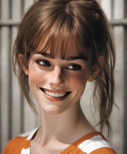 killer smile,a girl's smile,smiling,grin,adorable,orange,british actress,audrey hepburn,cute,doll's facial features,a smile,daisy 2,daisy jazz isobel ridley,beautiful face,smile,grinning,smirk,daisy,cinnamon girl,realdoll,Photography,Natural
