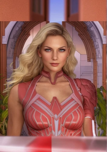 scarlet witch,fantasy woman,goddess of justice,computer graphics,portrait background,symetra,red tunic,custom portrait,rose png,bodice,red super hero,background ivy,red skin,super heroine,vanessa (butterfly),ronda,veronica,lady in red,captain marvel,action-adventure game,Photography,General,Realistic