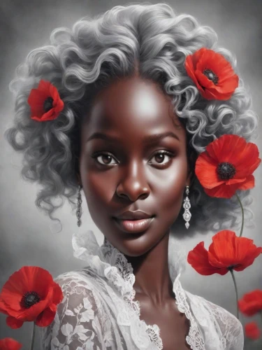 afro american girls,afro-american,african american woman,afro american,beautiful african american women,african woman,fantasy portrait,afroamerican,romantic portrait,world digital painting,girl portrait,mystical portrait of a girl,oil painting on canvas,digital painting,nigeria woman,black woman,girl in a historic way,young lady,portrait of a girl,flower girl