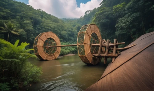 water wheel,hydroelectricity,wooden cable reel,wooden wheel,wooden bridge,vietnam,moveable bridge,hydropower plant,costa rican colon,pipeline transport,wind powered water pump,wooden construction,wooden train,bamboo car,teak bridge,malaysia,valdivian temperate rain forest,wooden spool,winding steps,environmental art,Photography,General,Natural