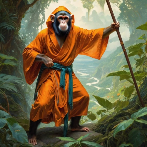 monk,indian monk,orange robes,buddhist monk,shaolin kung fu,monks,yi sun sin,xing yi quan,goki,the wanderer,kung fu,buddhists monks,guru,qi-gong,orangutan,monkey soldier,monkey island,middle eastern monk,patrol,druid,Conceptual Art,Fantasy,Fantasy 05