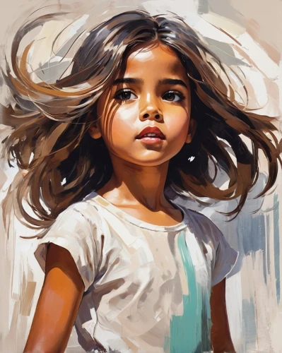 little girl in wind,girl portrait,child portrait,girl drawing,digital painting,mystical portrait of a girl,child girl,world digital painting,little girl twirling,girl with cloth,kids illustration,little girl,little girl with balloons,girl in t-shirt,portrait of a girl,photo painting,the little girl,little girl running,girl in a long,hand digital painting,Conceptual Art,Oil color,Oil Color 24