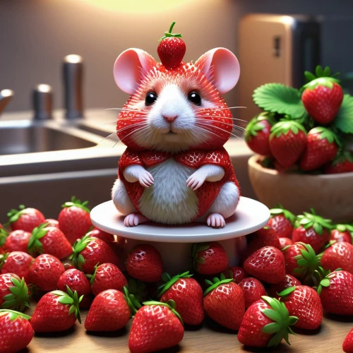 strawberry,ratatouille,strawberries,mouse bacon,red strawberry,straw mouse,mock strawberry,raspberry,mollberry,mouse,quark raspberries,many berries,strawberry ripe,mice,salad of strawberries,hamster,strawberry dessert,3d rendered,strawberries cake,strawberry juice,Conceptual Art,Daily,Daily 02