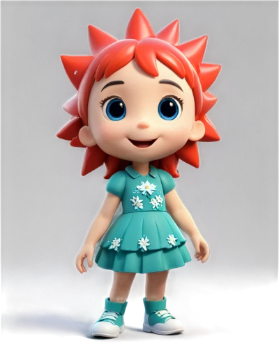 cute cartoon character,clay doll,3d model,raggedy ann,3d figure,star anemone,agnes,3d render,clay animation,3d rendered,redhead doll,nora,doll dress,urchin,kewpie doll,wind-up toy,a girl in a dress,rockabella,rosa ' the fairy,ariel,Unique,3D,3D Character